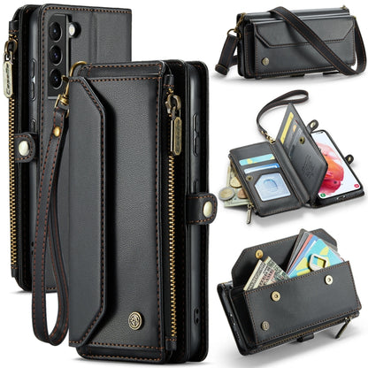 For Samsung Galaxy S21 5G CaseMe C36 Card Slots Zipper Wallet RFID Anti-theft Leather Phone Case(Black) - Galaxy S21 5G Cases by CaseMe | Online Shopping South Africa | PMC Jewellery | Buy Now Pay Later Mobicred