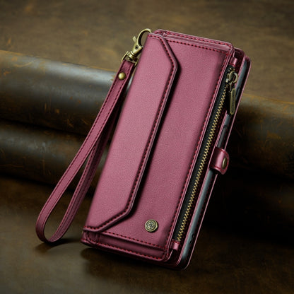 For Samsung Galaxy S23 Ultra 5G CaseMe C36 Card Slots Zipper Wallet RFID Anti-theft Leather Phone Case(Wine Red) - Galaxy S23 Ultra 5G Cases by CaseMe | Online Shopping South Africa | PMC Jewellery | Buy Now Pay Later Mobicred