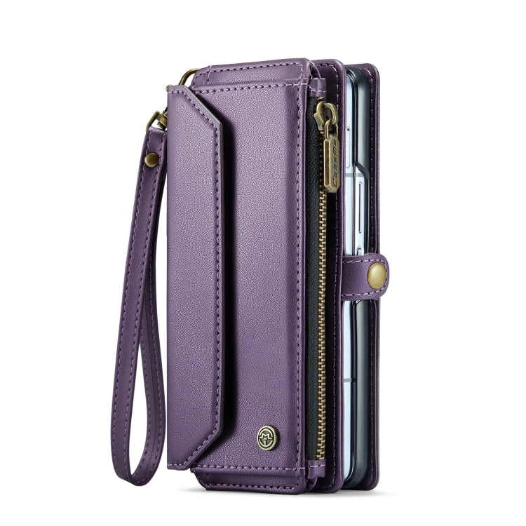 For Samsung Galaxy Z Fold6 5G CaseMe C36 Card Slots Zipper Wallet RFID Anti-theft Leather Phone Case(Purple) - Galaxy Z Fold6 5G Cases by CaseMe | Online Shopping South Africa | PMC Jewellery | Buy Now Pay Later Mobicred