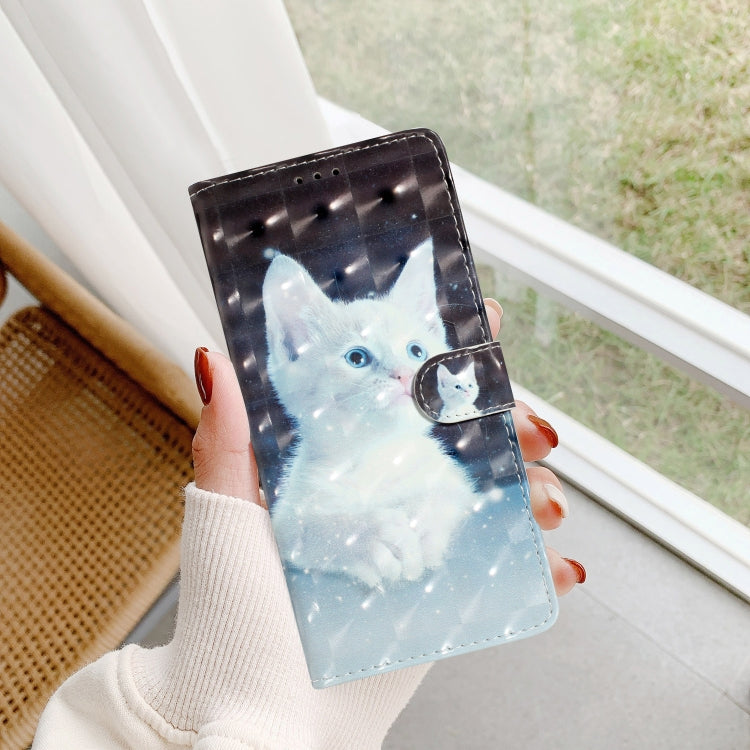For iPhone 16 Plus 3D Pattern Leather Phone Case(White Cat) - iPhone 16 Plus Cases by PMC TechLife | Online Shopping South Africa | PMC TechLife | Buy Now Pay Later Mobicred
