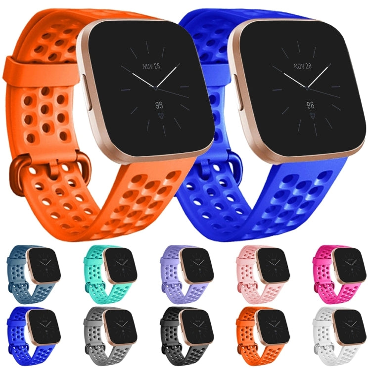 For Fitbit Versa 2 Breathable Silicone Watch Band, Size: Small(Light Pink) - Watch Bands by PMc TechLife | Online Shopping South Africa | PMc TechLife | Buy Now Pay Later Mobicred