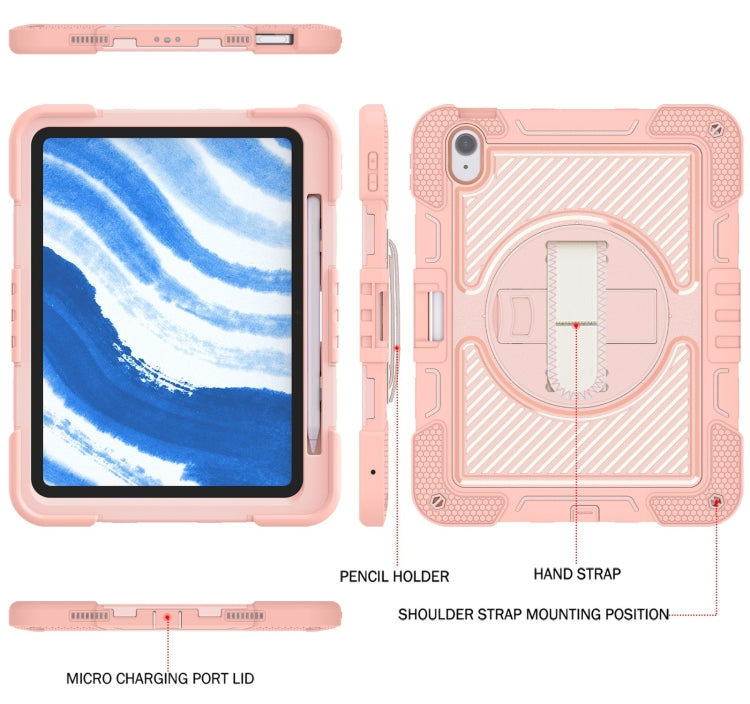 For iPad Air 11 2024 / Air 2022 10.9 360 Degree Rotation PC Contrast Silicone Tablet Case(Rose Gold) - iPad Air 11 2024 Cases by PMC Jewellery | Online Shopping South Africa | PMC Jewellery | Buy Now Pay Later Mobicred