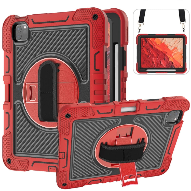 For iPad Pro 11 2024 360 Degree Rotation PC Contrast Silicone Tablet Case(Red + Black) - iPad Pro 11 2024 Cases by PMC Jewellery | Online Shopping South Africa | PMC Jewellery | Buy Now Pay Later Mobicred