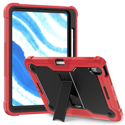 For iPad Air 11 2024 / Air 2022 10.9 Shockproof Silicone Hybrid PC Tablet Case with Holder(Black + Red) - iPad Air 11 2025 / 2024 Cases by PMC Jewellery | Online Shopping South Africa | PMC Jewellery | Buy Now Pay Later Mobicred