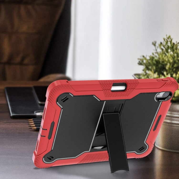 For iPad Air 11 2024 / Air 2022 10.9 Shockproof Silicone Hybrid PC Tablet Case with Holder(Black + Red) - iPad Air 11 2025 / 2024 Cases by PMC Jewellery | Online Shopping South Africa | PMC Jewellery | Buy Now Pay Later Mobicred