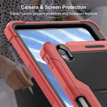 For iPad Air 11 2024 / Air 2022 10.9 Shockproof Silicone Hybrid PC Tablet Case with Holder(Black + Red) - iPad Air 11 2025 / 2024 Cases by PMC Jewellery | Online Shopping South Africa | PMC Jewellery | Buy Now Pay Later Mobicred