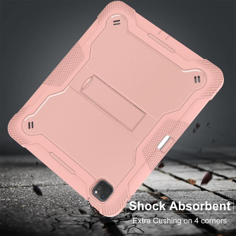 For iPad Pro 13 2024 Shockproof Silicone Hybrid PC Tablet Case with Holder(Rose Gold) - iPad Pro 13 2024 Cases by PMC Jewellery | Online Shopping South Africa | PMC Jewellery | Buy Now Pay Later Mobicred