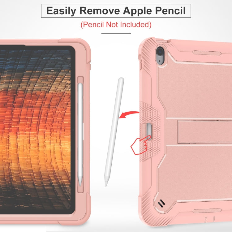 For iPad Air 13 2024 Shockproof Silicone Hybrid PC Tablet Case with Holder(Rose Gold) - iPad Air 13 2024 Cases by PMC TechLife | Online Shopping South Africa | PMC TechLife | Buy Now Pay Later Mobicred