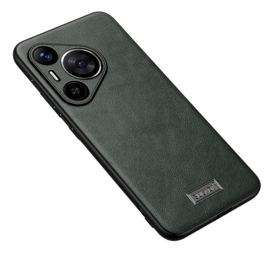 For Huawei Pura 70 Pro / 70 Pro+ SULADA Shockproof TPU Hybrid Handmade Leather Phone Case(Green) - Huawei Cases by SULADA | Online Shopping South Africa | PMC Jewellery | Buy Now Pay Later Mobicred