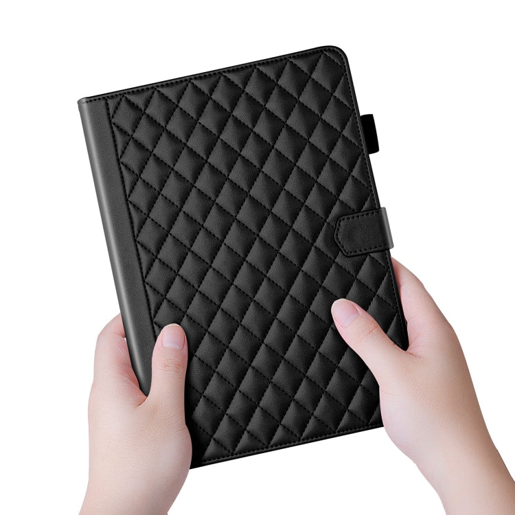 For iPad Pro 13 2024 Rhombus Lattice Leather Smart Tablet Case(Black) - iPad Pro 13 2024 Cases by PMC TechLife | Online Shopping South Africa | PMC TechLife | Buy Now Pay Later Mobicred