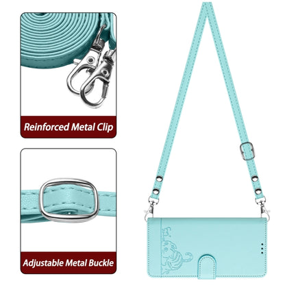 For Blackview Wave 6C Cat Rat Embossed Pattern RFID Leather Phone Case with Lanyard(Mint Green) - More Brand by PMC Jewellery | Online Shopping South Africa | PMC Jewellery | Buy Now Pay Later Mobicred