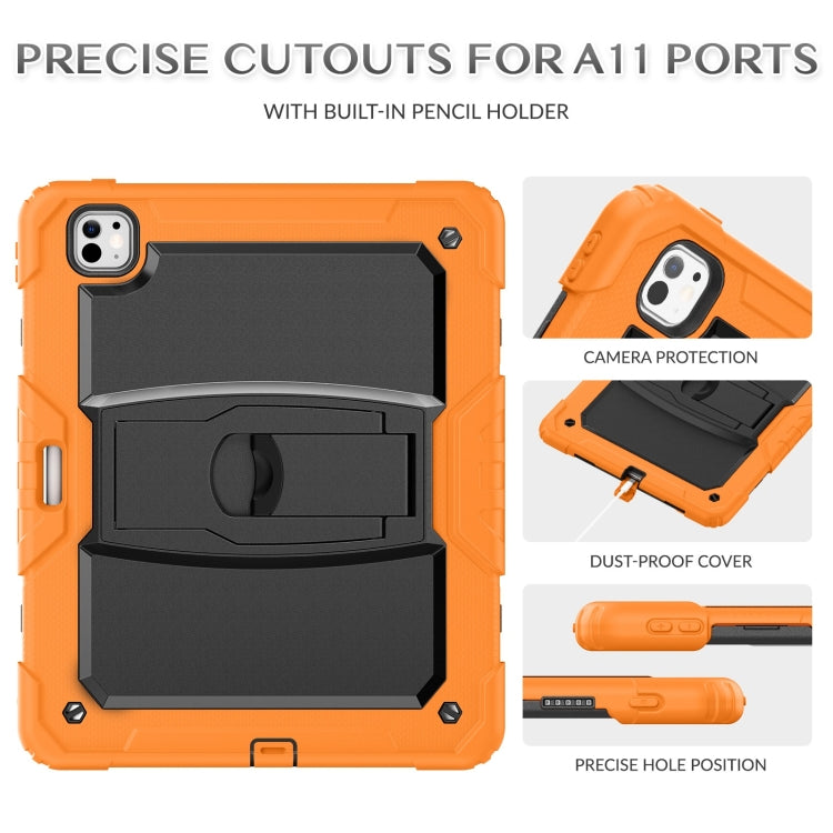 For iPad Pro 13 2024 Silicone Hydric PC Tablet Case with Shoulder Strap & Holder(Orange) - iPad Pro 13 2024 Cases by PMC Jewellery | Online Shopping South Africa | PMC Jewellery | Buy Now Pay Later Mobicred