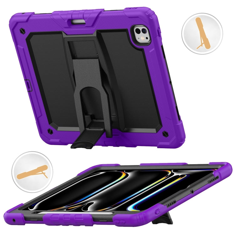 For iPad Pro 13 2024 Silicone Hydric PC Tablet Case with Shoulder Strap & Holder(Purple) - iPad Pro 13 2024 Cases by PMC Jewellery | Online Shopping South Africa | PMC Jewellery | Buy Now Pay Later Mobicred
