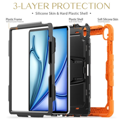 For iPad Air 13 2024 Silicone Hydric PC Tablet Case with Shoulder Strap & Holder(Orange) - iPad Air 13 2024 Cases by PMC Jewellery | Online Shopping South Africa | PMC Jewellery | Buy Now Pay Later Mobicred