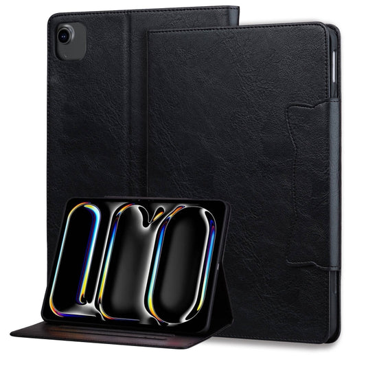 For iPad Air 13 2025 / 2024 Cat Buckle Leather Smart Tablet Case(Black) - iPad Air 13 2025 / 2024 Cases by PMC Jewellery | Online Shopping South Africa | PMC Jewellery | Buy Now Pay Later Mobicred