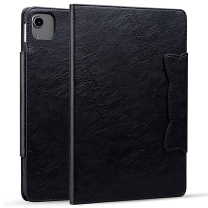 For iPad Air 13 2024 Cat Buckle Leather Smart Tablet Case(Black) - iPad Air 13 2024 Cases by PMC Jewellery | Online Shopping South Africa | PMC Jewellery | Buy Now Pay Later Mobicred