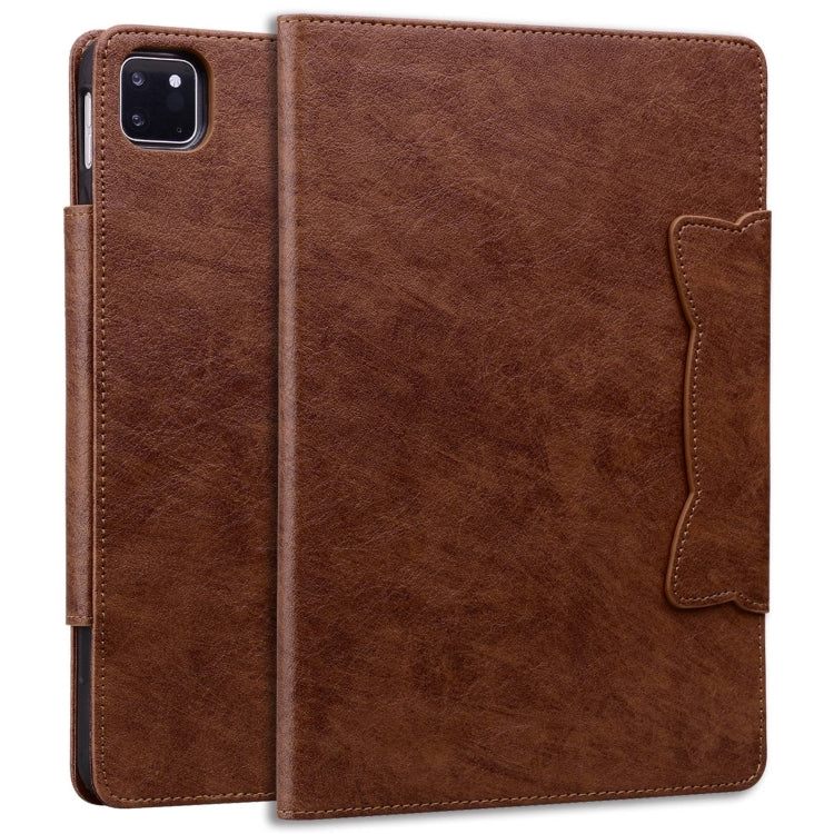 For iPad Pro 13 2024 Cat Buckle Leather Smart Tablet Case(Brown) - iPad Pro 13 2024 Cases by PMC Jewellery | Online Shopping South Africa | PMC Jewellery | Buy Now Pay Later Mobicred