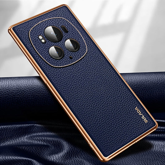 For Honor Magic6 Pro SULADA TPU + Litchi Texture Leather Phone Case(Blue) - Honor Cases by SULADA | Online Shopping South Africa | PMC Jewellery | Buy Now Pay Later Mobicred