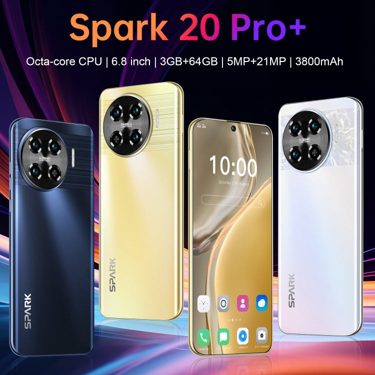 VB16 / Spark 20 Pro+, 3GB+64GB, 6.8 inch Screen, Face Identification, Android 10.0 MTK6737 Quad Core, Network: 4G, Dual SIM(Gold) -  by PMC Jewellery | Online Shopping South Africa | PMC Jewellery | Buy Now Pay Later Mobicred