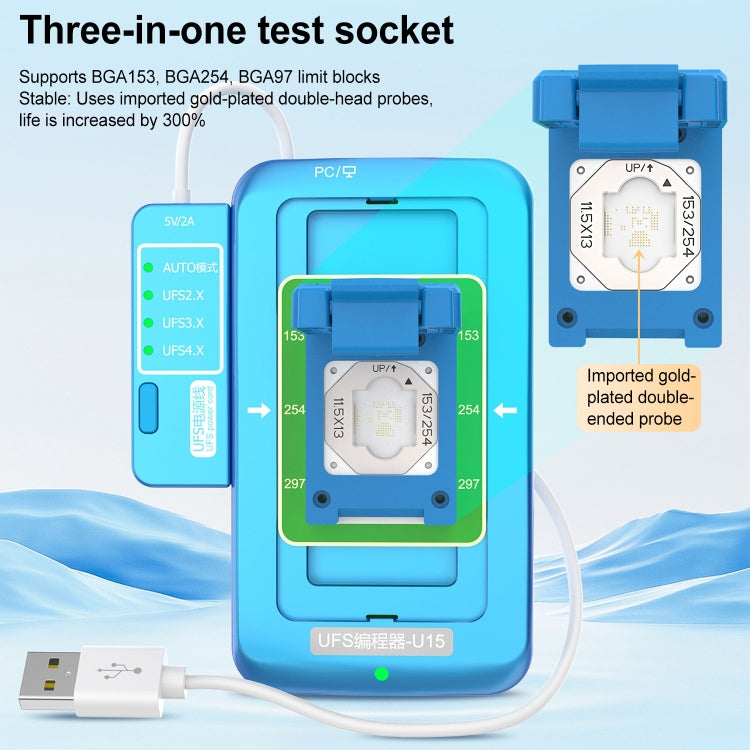 JCID UFS Programmer-U15 Box for Adaptation UFS Nand Flash Read & Write Expansion Repair - Test Tools by JC | Online Shopping South Africa | PMC Jewellery | Buy Now Pay Later Mobicred