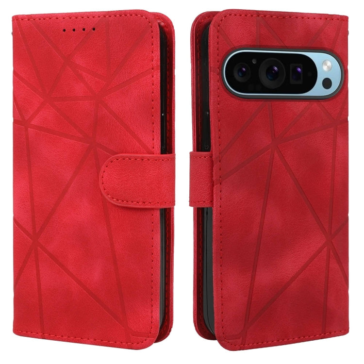 For Google Pixel 9 Pro XL Skin Feel Geometric Lines Leather Phone Case(Red) - Google Cases by PMC Jewellery | Online Shopping South Africa | PMC Jewellery | Buy Now Pay Later Mobicred