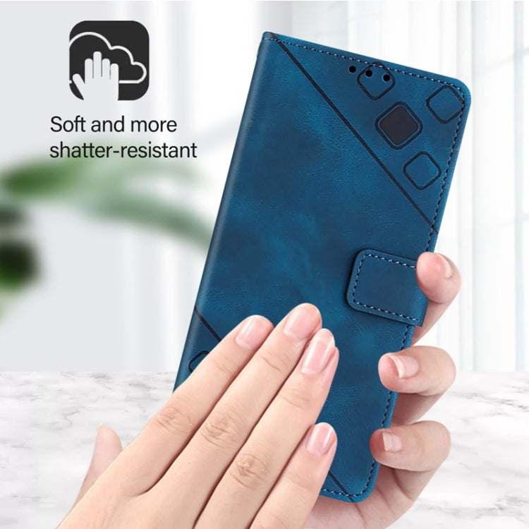 For Blackview A52 Skin Feel Embossed Leather Phone Case(Blue) - More Brand by PMC Jewellery | Online Shopping South Africa | PMC Jewellery | Buy Now Pay Later Mobicred