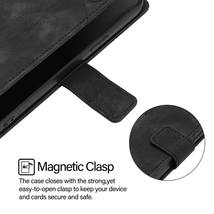 For Blackview Color 8 Skin Feel Embossed Leather Phone Case(Black) - More Brand by PMC TechLife | Online Shopping South Africa | PMC TechLife | Buy Now Pay Later Mobicred