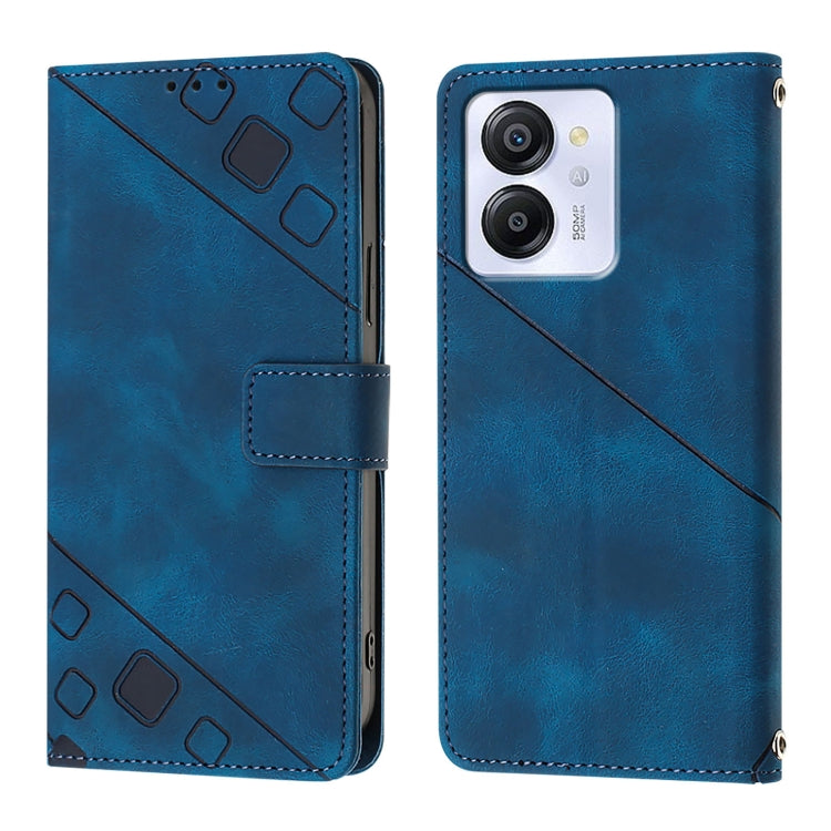 For Blackview Color 8 Skin Feel Embossed Leather Phone Case(Blue) - More Brand by PMC TechLife | Online Shopping South Africa | PMC TechLife | Buy Now Pay Later Mobicred