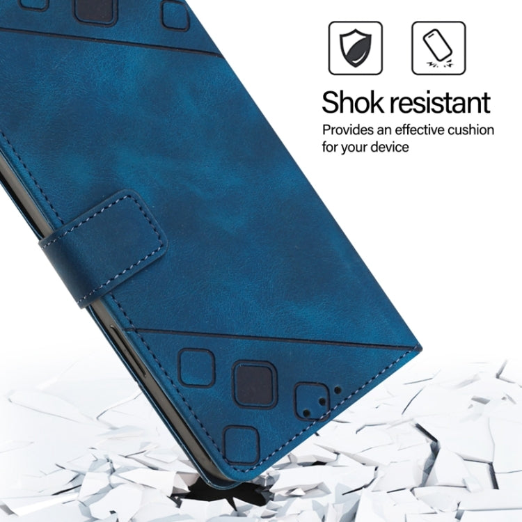 For Blackview Color 8 Skin Feel Embossed Leather Phone Case(Blue) - More Brand by PMC TechLife | Online Shopping South Africa | PMC TechLife | Buy Now Pay Later Mobicred
