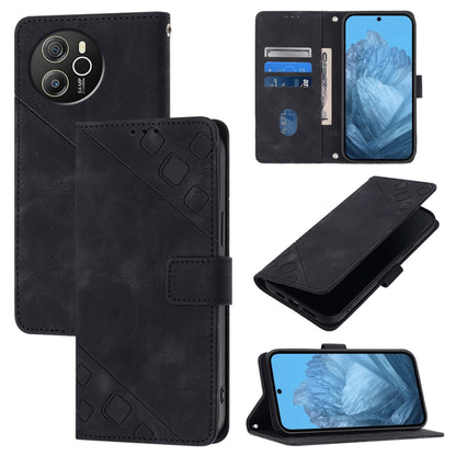 For Blackview Shark 8 Skin Feel Embossed Leather Phone Case(Black) - More Brand by PMC Jewellery | Online Shopping South Africa | PMC Jewellery | Buy Now Pay Later Mobicred