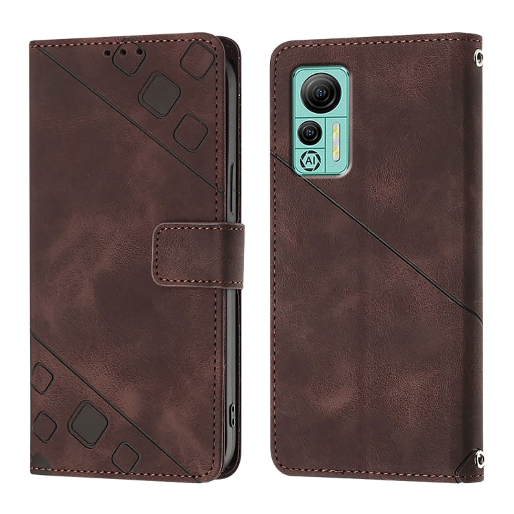 For Ulefone Note 14 Skin Feel Embossed Leather Phone Case(Brown) - Ulefone Cases by PMC Jewellery | Online Shopping South Africa | PMC Jewellery | Buy Now Pay Later Mobicred