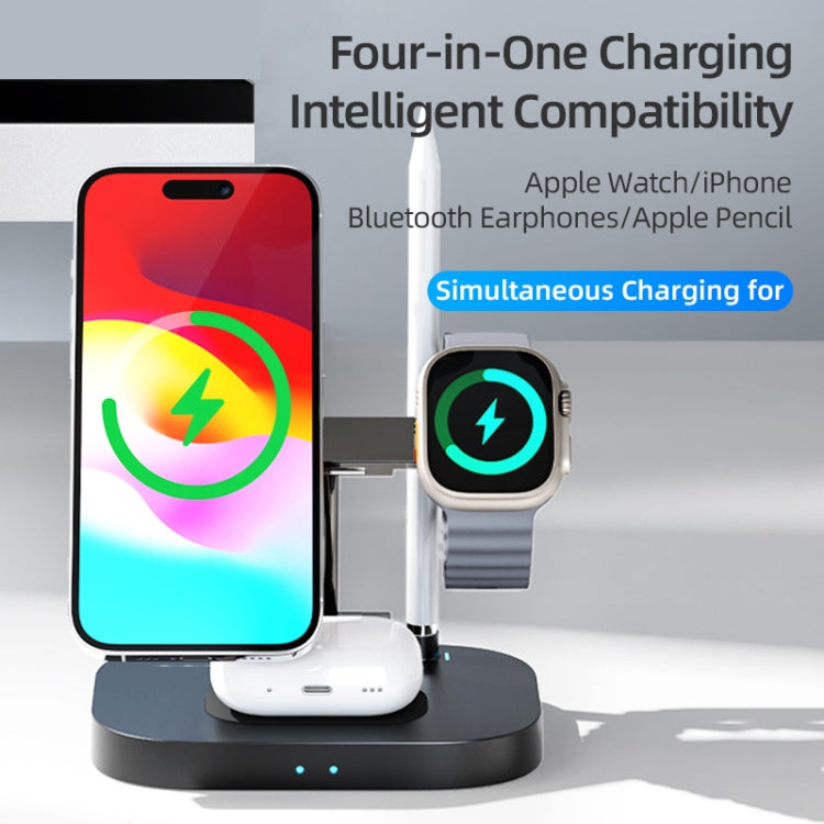 ROCK W52 4 in 1 Multifunctional Foldable Wireless Charger Stand - Wireless Charger by ROCK | Online Shopping South Africa | PMC Jewellery | Buy Now Pay Later Mobicred