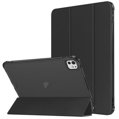 For iPad Pro 11 2024 Tri-fold Holder TPU Cover Frosted Leather Smart Tablet Case withh Pen Slot(Black) - iPad Pro 11 2024 Cases by PMC Jewellery | Online Shopping South Africa | PMC Jewellery | Buy Now Pay Later Mobicred