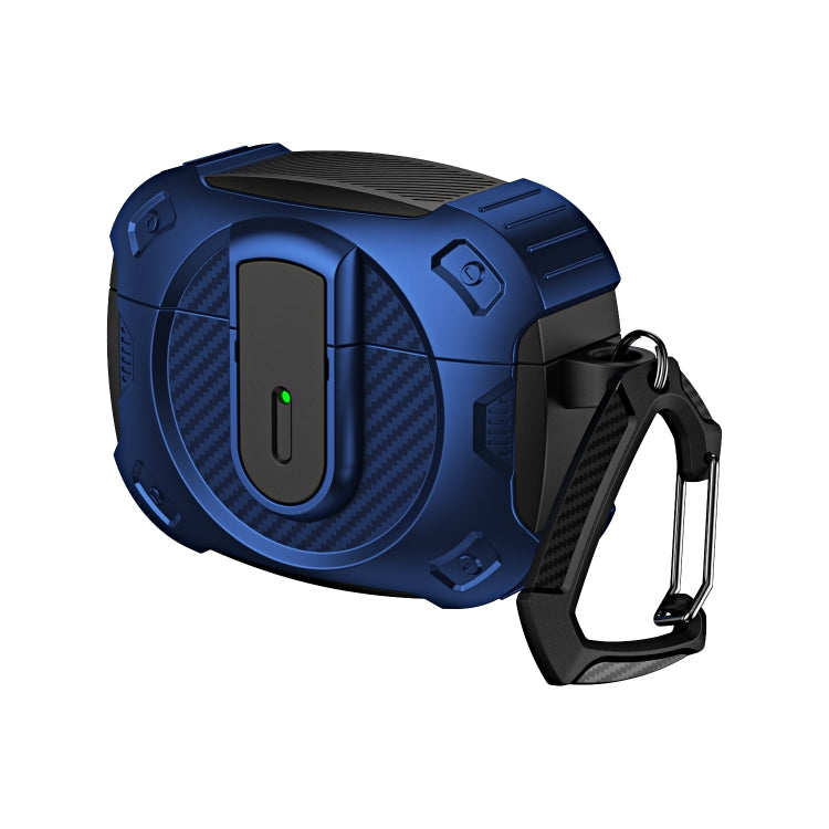 For AirPods Pro Lock Shockproof Bluetooth Earphone Protective Case(Black Blue) - For AirPods Pro by PMC Jewellery | Online Shopping South Africa | PMC Jewellery | Buy Now Pay Later Mobicred