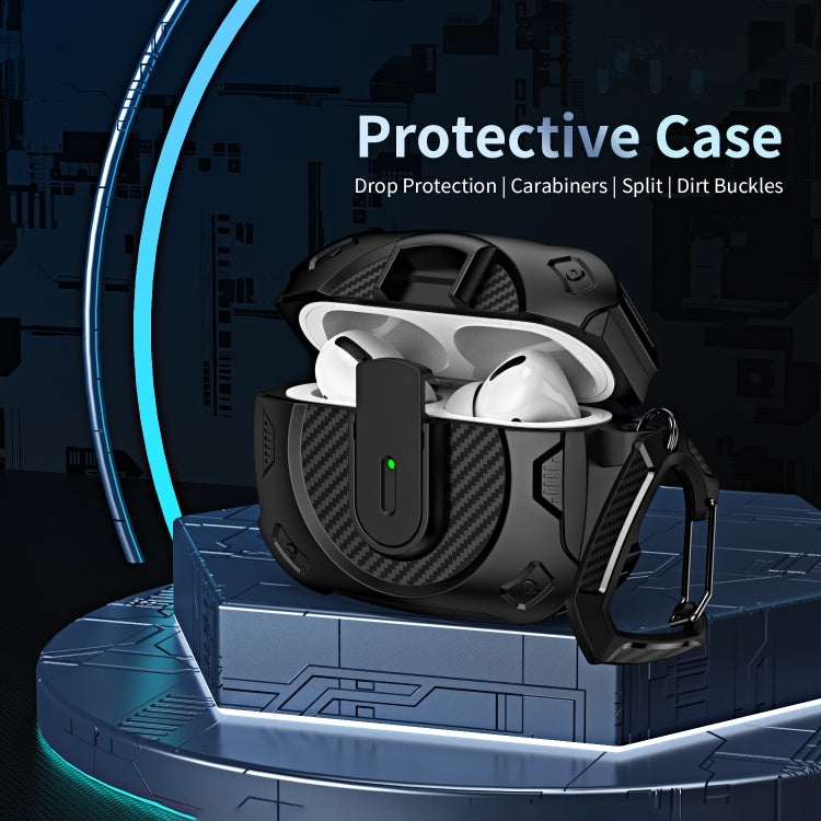 For AirPods 2 / 1 Lock Shockproof Bluetooth Earphone Protective Case(Black White) - For AirPods 1/2 by PMC Jewellery | Online Shopping South Africa | PMC Jewellery | Buy Now Pay Later Mobicred