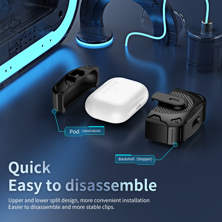 For AirPods 2 / 1 Lock Shockproof Bluetooth Earphone Protective Case(Black) - For AirPods 1/2 by PMC Jewellery | Online Shopping South Africa | PMC Jewellery | Buy Now Pay Later Mobicred