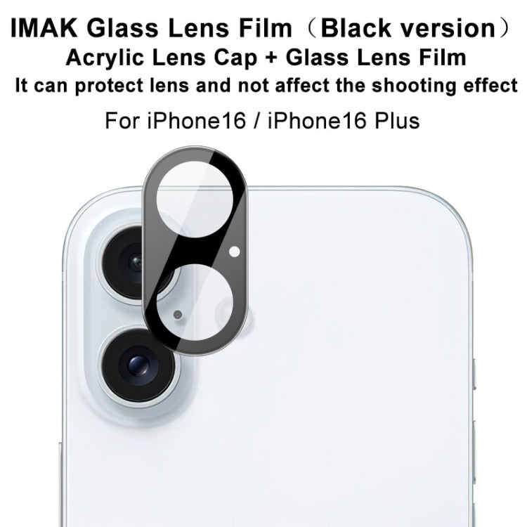 For iPhone 16  / 16 Plus imak High Definition Integrated Glass Lens Film Black Version - iPhone 16 Tempered Glass by imak | Online Shopping South Africa | PMC Jewellery | Buy Now Pay Later Mobicred