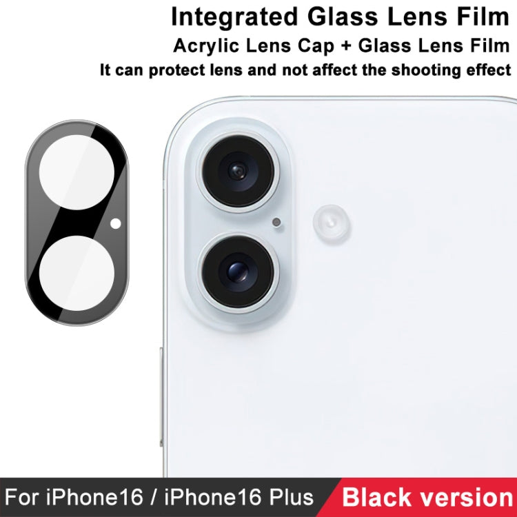 For iPhone 16  / 16 Plus imak High Definition Integrated Glass Lens Film Black Version - iPhone 16 Tempered Glass by imak | Online Shopping South Africa | PMC Jewellery | Buy Now Pay Later Mobicred