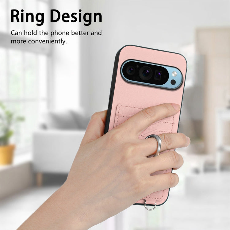 For Google Pixel 9 / 9 Pro R20 Ring Card Holder Phone Case(Pink) - Google Cases by PMC Jewellery | Online Shopping South Africa | PMC Jewellery | Buy Now Pay Later Mobicred