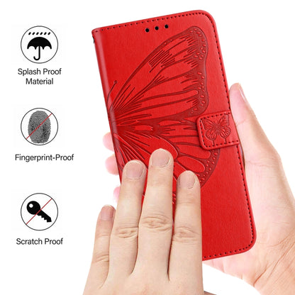 For Blackview Shark 8 Embossed Butterfly Leather Phone Case(Red) - More Brand by PMC Jewellery | Online Shopping South Africa | PMC Jewellery | Buy Now Pay Later Mobicred