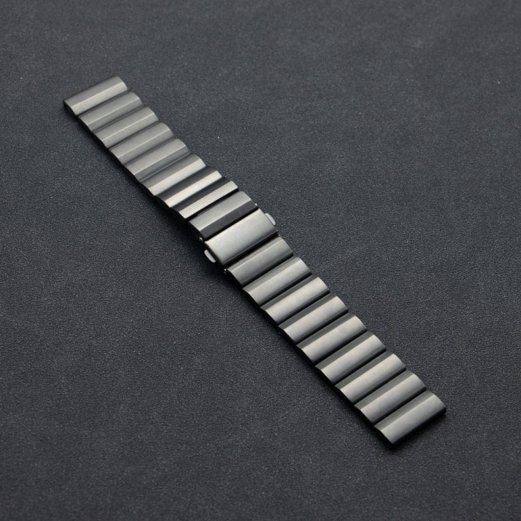 22mm Three Plants Flat Buckle Titanium Alloy Watch Band(Black) - 22mm Bands by PMc TechLife | Online Shopping South Africa | PMc TechLife | Buy Now Pay Later Mobicred