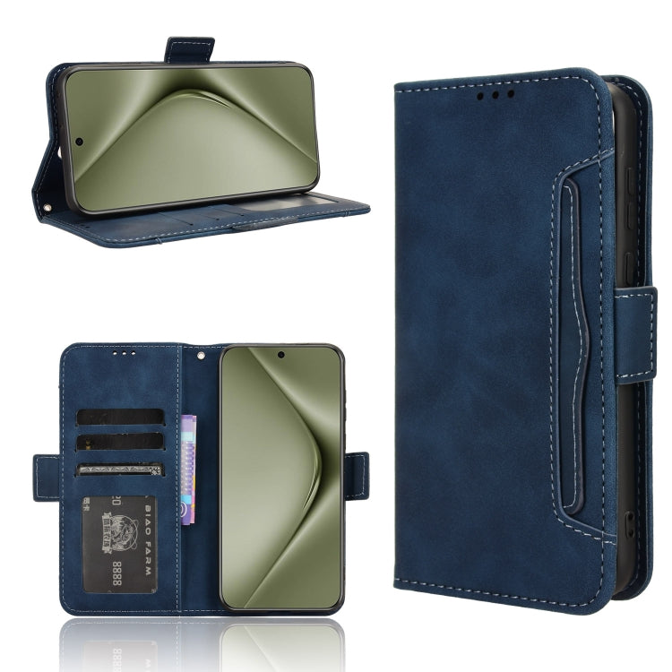 For Huawei Pura 70 Pro / 70 Pro+ Skin Feel Calf Texture Card Slots Leather Phone Case(Blue) - Huawei Cases by PMC Jewellery | Online Shopping South Africa | PMC Jewellery | Buy Now Pay Later Mobicred