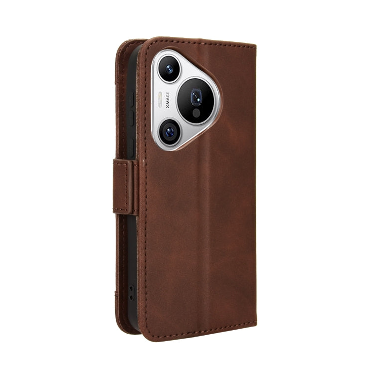 For Huawei Pura 70 Skin Feel Calf Texture Card Slots Leather Phone Case(Brown) - Huawei Cases by PMC Jewellery | Online Shopping South Africa | PMC Jewellery | Buy Now Pay Later Mobicred