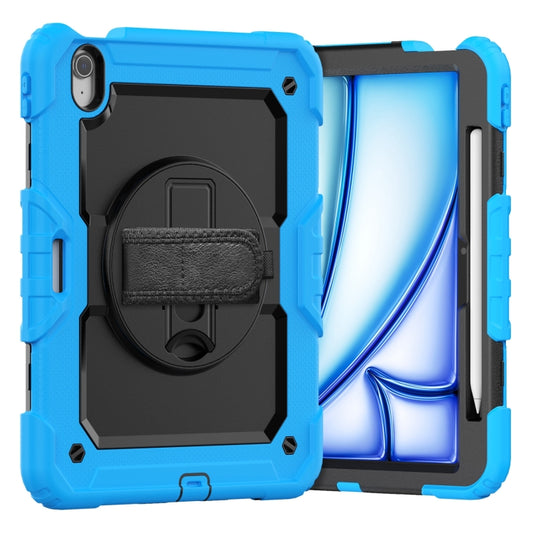 For iPad Air 11 2024 Silicone Hybrid PC Tablet Case with Shoulder Strap(Light Blue + Black) - iPad Air 11 2024 Cases by PMC Jewellery | Online Shopping South Africa | PMC Jewellery | Buy Now Pay Later Mobicred
