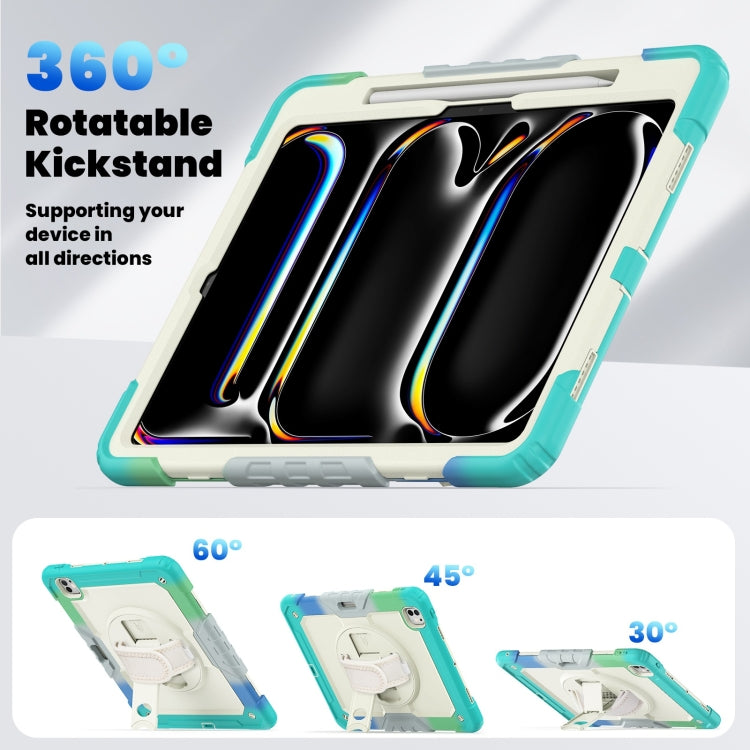 For iPad Pro 13 2024 Silicone Hybrid PC Tablet Case with Shoulder Strap(Camouflage Light Blue) - iPad Pro 13 2024 Cases by PMC TechLife | Online Shopping South Africa | PMC TechLife | Buy Now Pay Later Mobicred