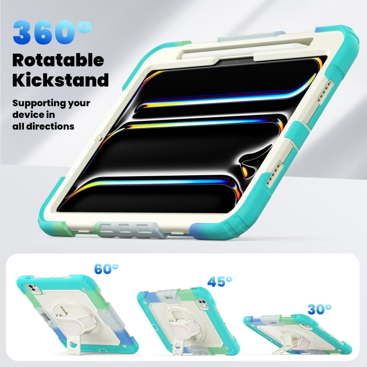For iPad Pro 11 2024 Silicone Hybrid PC Tablet Case with Shoulder Strap(Camouflage Light Blue) - iPad Pro 11 2024 Cases by PMC TechLife | Online Shopping South Africa | PMC TechLife | Buy Now Pay Later Mobicred