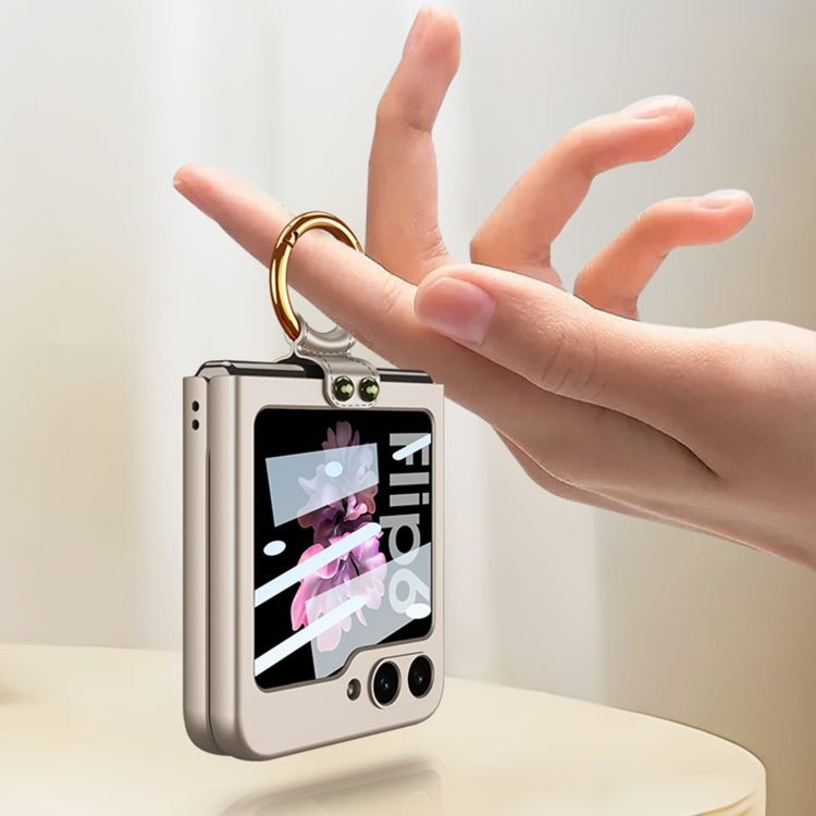 For Samsung Galaxy Z Flip6 / Flip7 FE GKK Integrated Ultra-thin PC Full Coverage Phone Case with Ring Holder(Titanium Gray) - free shipping - PMC Jewellery - Order now!