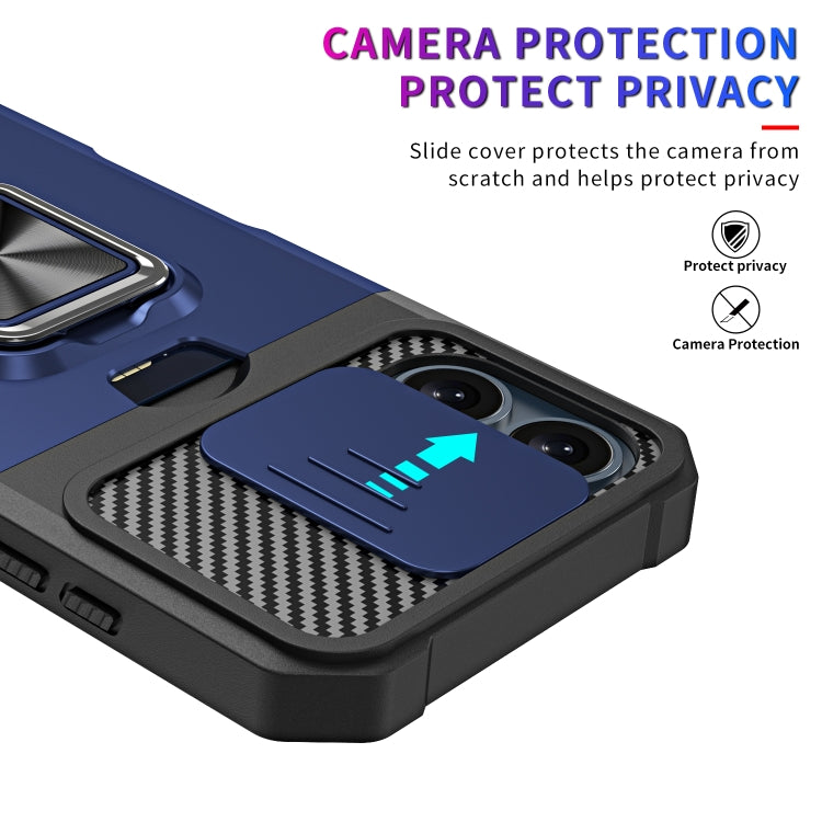 For iPhone 16 Camera Shield Card Slot PC+TPU Phone Case(Silver) - iPhone 16 Cases by PMC TechLife | Online Shopping South Africa | PMC TechLife | Buy Now Pay Later Mobicred