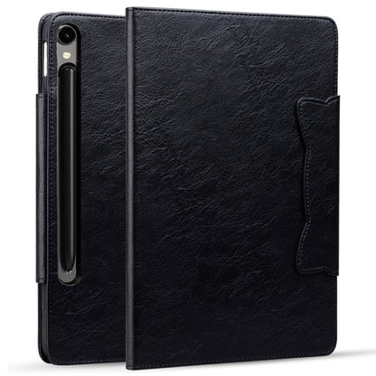 For Samsung Galaxy Tab S9+ / S8+ / S7+ Cat Buckle Leather Smart Tablet Case(Black) - Galaxy Tab S9+ Cases by PMC Jewellery | Online Shopping South Africa | PMC Jewellery | Buy Now Pay Later Mobicred