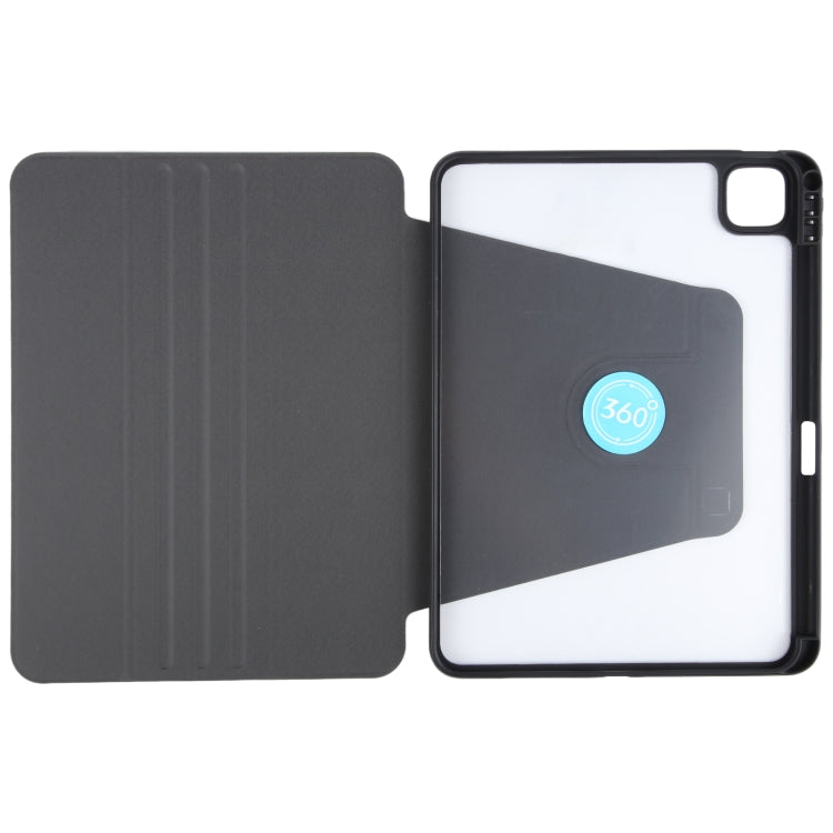 For iPad Air 11 2024 / Air 5 / Air 4 GEBEI Acrylic TPU 3-folding Rotating Smart Tablet Leather Case withh Pen Slot(Black) - iPad Air 11 2024 Cases by GEBEI | Online Shopping South Africa | PMC Jewellery | Buy Now Pay Later Mobicred